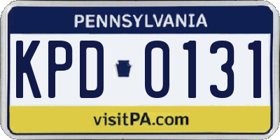 PA license plate KPD0131