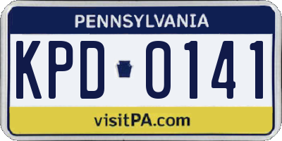 PA license plate KPD0141