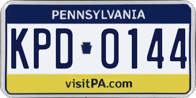 PA license plate KPD0144