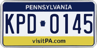 PA license plate KPD0145
