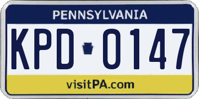 PA license plate KPD0147