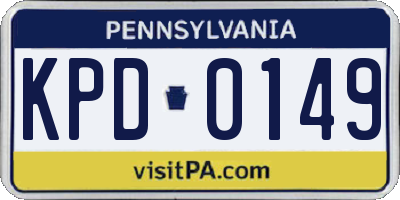PA license plate KPD0149