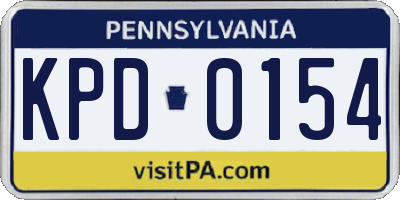 PA license plate KPD0154