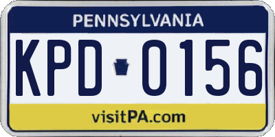 PA license plate KPD0156
