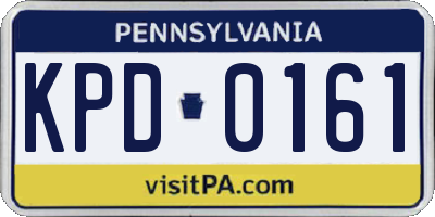 PA license plate KPD0161