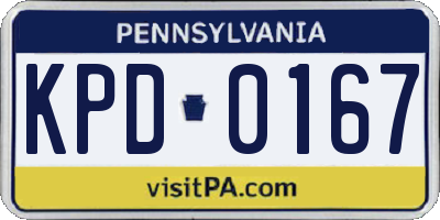 PA license plate KPD0167