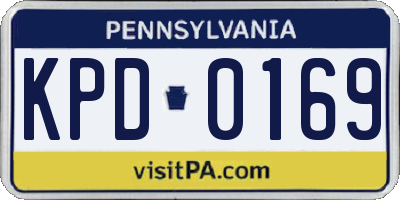 PA license plate KPD0169