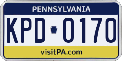 PA license plate KPD0170