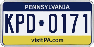 PA license plate KPD0171