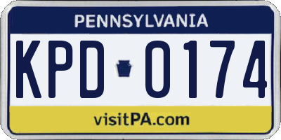 PA license plate KPD0174