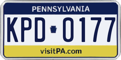 PA license plate KPD0177