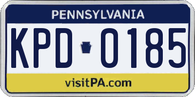 PA license plate KPD0185
