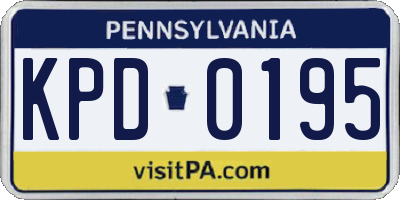 PA license plate KPD0195