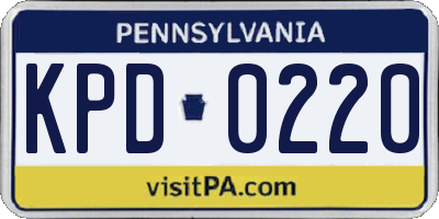 PA license plate KPD0220