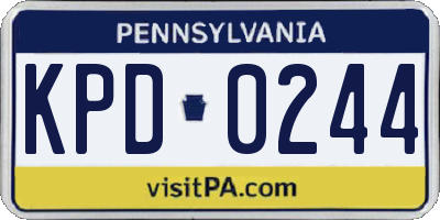 PA license plate KPD0244