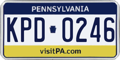 PA license plate KPD0246