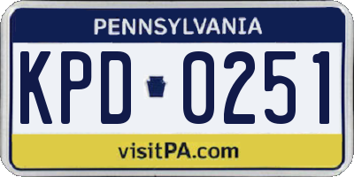 PA license plate KPD0251