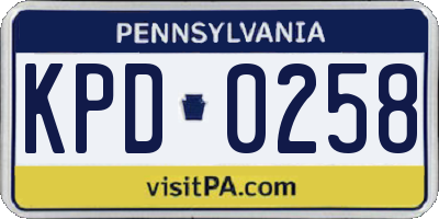 PA license plate KPD0258