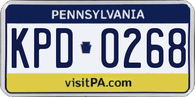 PA license plate KPD0268