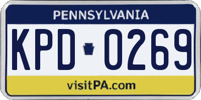 PA license plate KPD0269