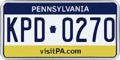 PA license plate KPD0270