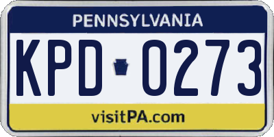 PA license plate KPD0273