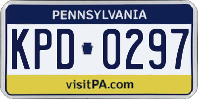 PA license plate KPD0297