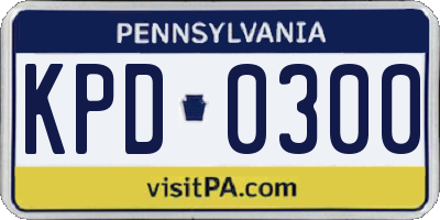 PA license plate KPD0300