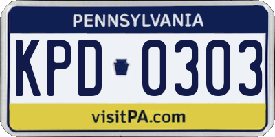 PA license plate KPD0303