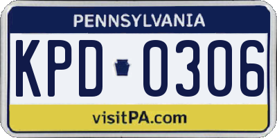 PA license plate KPD0306