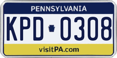 PA license plate KPD0308