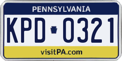 PA license plate KPD0321