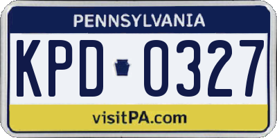 PA license plate KPD0327