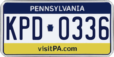 PA license plate KPD0336