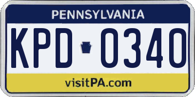 PA license plate KPD0340