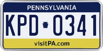 PA license plate KPD0341