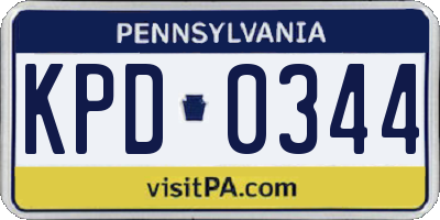 PA license plate KPD0344