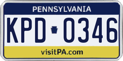 PA license plate KPD0346