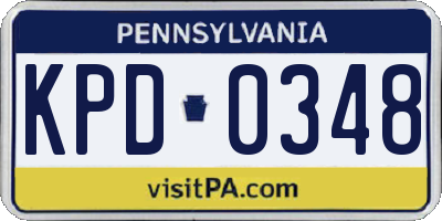 PA license plate KPD0348
