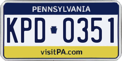 PA license plate KPD0351