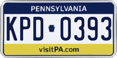 PA license plate KPD0393