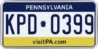 PA license plate KPD0399