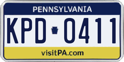 PA license plate KPD0411