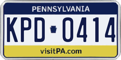 PA license plate KPD0414