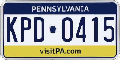 PA license plate KPD0415