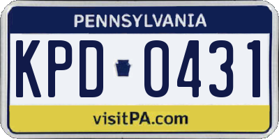 PA license plate KPD0431