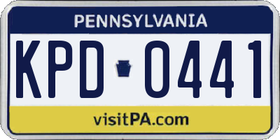 PA license plate KPD0441