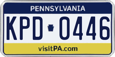 PA license plate KPD0446