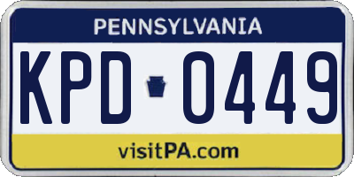 PA license plate KPD0449