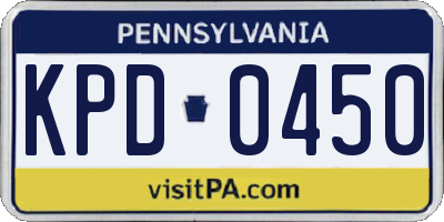 PA license plate KPD0450